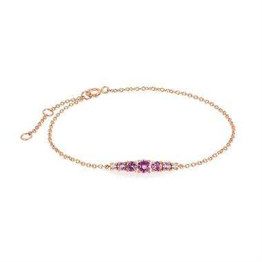 Bonbon 18ct Rose Gold Pink Sapphire and Diamond Bracelet thumbnail