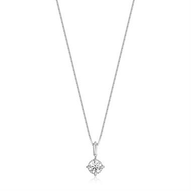 18ct White Gold Diamond Solitaire Necklace 0.45ct thumbnail
