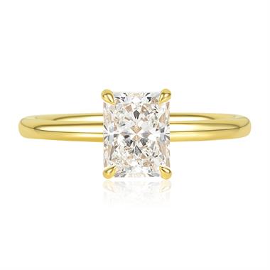 18ct Yellow Gold Radiant Diamond Engagement Ring 1.50ct thumbnail