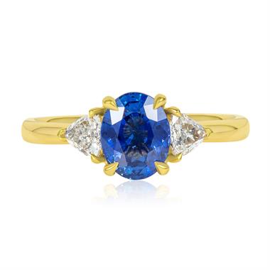 18ct Yellow Gold Sapphire and Diamond Engagement Ring 1.70ct thumbnail