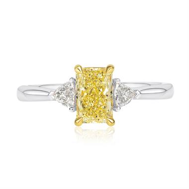 Platinum Yellow Radiant Diamond Engagement Ring 1.01ct thumbnail