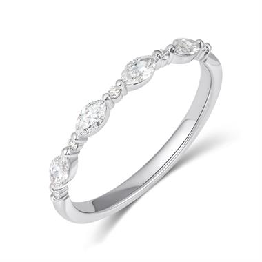 Platinum Marquise Diamond Half Eternity Ring 0.31ct thumbnail