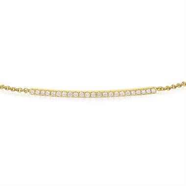 18ct Yellow Gold Diamond Bar Bracelet 0.15ct thumbnail