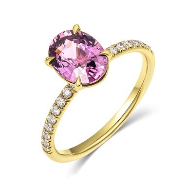 18ct Yellow Gold Oval Berry Sapphire and Diamond Ring  thumbnail