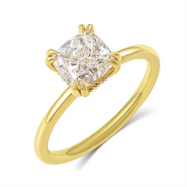 18ct Yellow Gold Cushion Diamond Engagement Ring 2.00ct thumbnail 