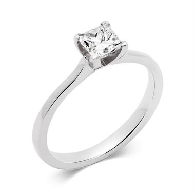 Platinum Princess Cut Diamond Solitaire Engagement Ring 0.70ct thumbnail 