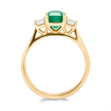 18ct Yellow Gold Emerald and Diamond Ring thumbnail
