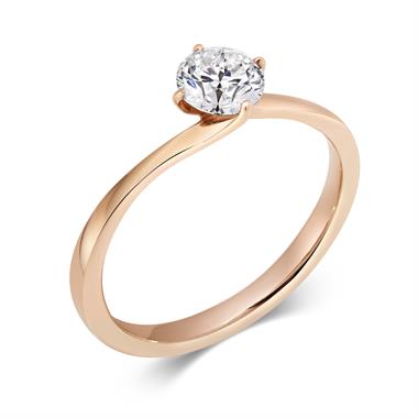 18ct Rose Gold Twist Round 0.50ct Diamond Solitaire Ring thumbnail