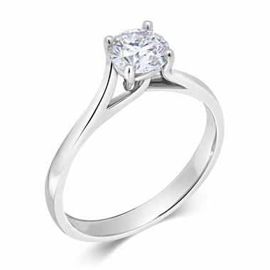 Platinum Twist Design Diamond Solitaire Engagement Ring 0.70ct thumbnail 