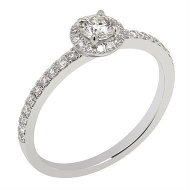 Platinum 0.50ct Diamond Halo Ring thumbnail