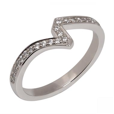 Platinum Diamond Channel Set Shaped Ring thumbnail