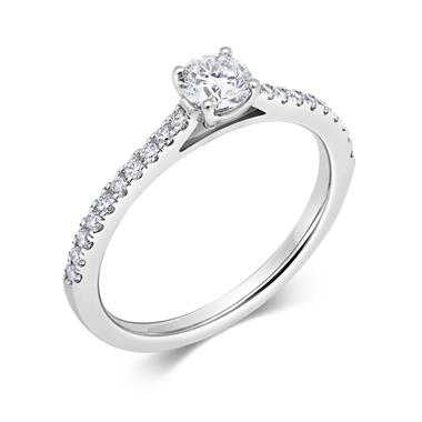 Platinum Diamond Solitaire Engagement Ring 0.53ct thumbnail