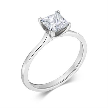 Platinum Princess Cut Diamond Solitaire Engagement Ring 1.00ct thumbnail