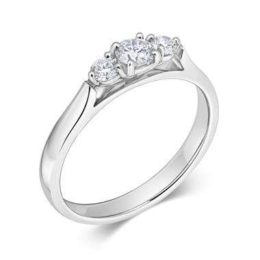 Platinum Diamond Three Stone Engagement Ring 0.33ct thumbnail