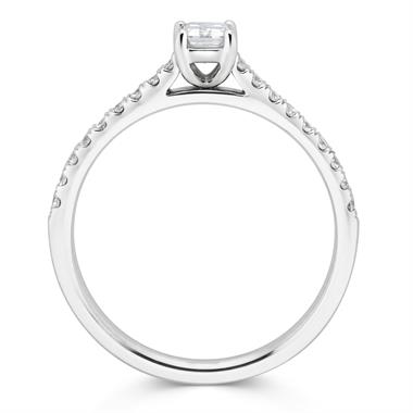 Platinum Emerald Cut Diamond Solitaire Engagement Ring 0.50ct thumbnail