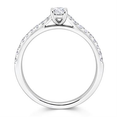 Platinum Oval Diamond Solitaire Engagement Ring 0.58ct thumbnail