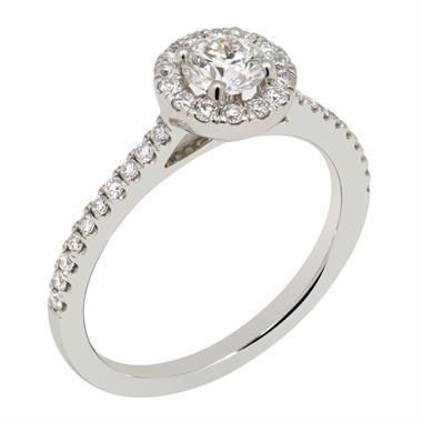 Platinum Diamond Channel Set Halo Ring thumbnail