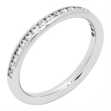 Platinum Brilliant Cut 0.33ct Diamond Half Channel Ring thumbnail