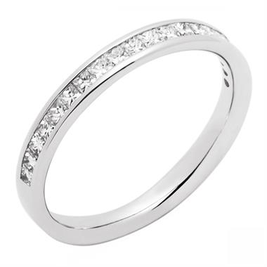 Platinum Princess Cut 0.50ct Diamond Half Channel Ring thumbnail
