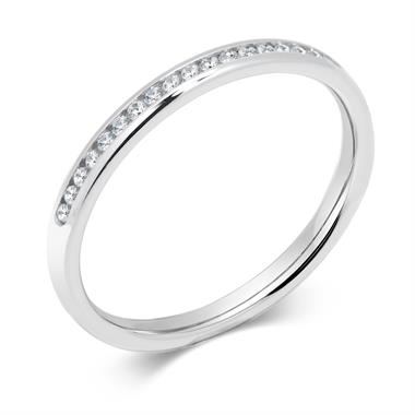 Platinum Modern 0.12ct Half Channel Diamond Ring thumbnail