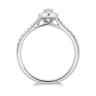 Platinum Diamond Halo Engagement Ring 0.34ct thumbnail