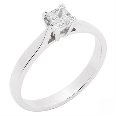 Platinum Classic Tapered Shoulder 0.40ct Diamond Solitaire Ring thumbnail