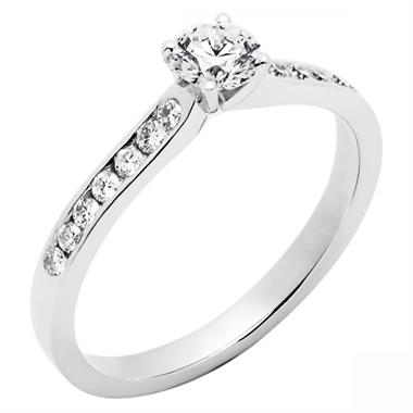 Platinum Brilliant Cut 0.55ct Diamond Channel Solitaire Ring thumbnail