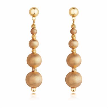 Milano 18ct Yellow Gold Satin Finish Drop Earrings thumbnail