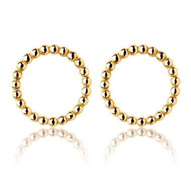 Aura 18ct Yellow Gold Circle Shape Stud Earrings 10.7mm thumbnail 