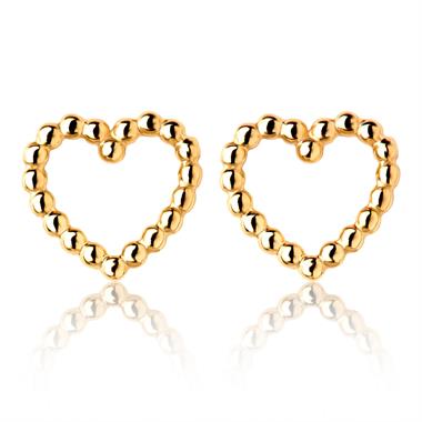 Aura 18ct Yellow Gold Heart Shape Stud Earrings 8mm thumbnail 