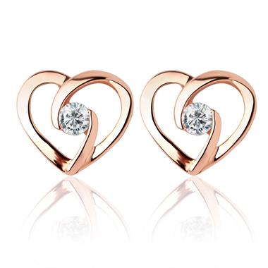 Mon Coeur 18ct Rose Gold Diamond Stud Earrings thumbnail