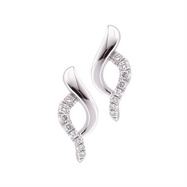 18ct White Gold Diamond Stud Earrings 0.18ct thumbnail