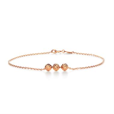 18ct Rose Gold Three Beads Bracelet thumbnail