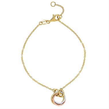 9ct Yellow Gold Intertwined Circle Bracelet thumbnail
