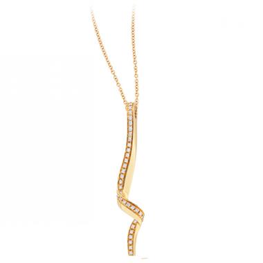 Flamenco 18ct Yellow Gold Diamond Drop Pendant thumbnail