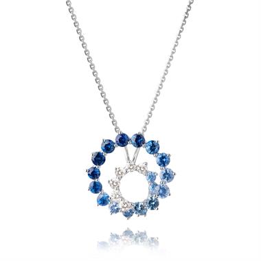 Enigma 18ct White Gold Sapphire and Diamond Pendant thumbnail