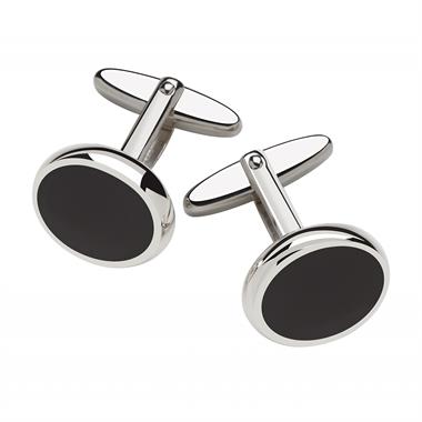 Silver Onyx Oval Cufflinks thumbnail