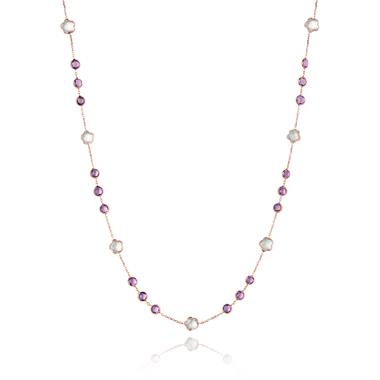 Bloom 18ct Rose Gold Amethyst Necklace 45cm thumbnail 