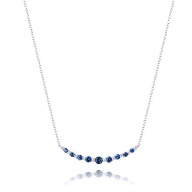 18ct White Gold Sapphire and Diamond Necklace thumbnail 
