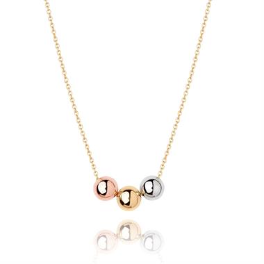 Unico 18ct Gold Three Colour Ball Necklace thumbnail