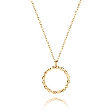 Aura 18ct Yellow Gold Circle Design Necklace thumbnail 
