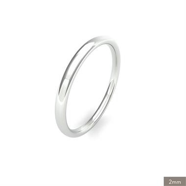 18ct White Gold Intermediate Gauge Slight Court Wedding Ring thumbnail