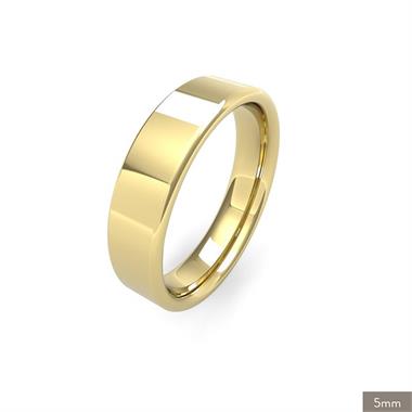 18ct Yellow Gold Medium Gauge Flat Court Wedding Ring thumbnail 