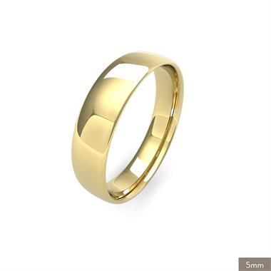 18ct Yellow Gold Light Gauge Slight Court Wedding Ring thumbnail 