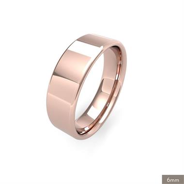 18ct Rose Gold Intermediate Gauge Flat Court Wedding Ring thumbnail