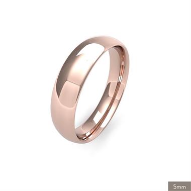 18ct Rose Gold Medium Gauge Traditional Court Wedding Ring thumbnail 