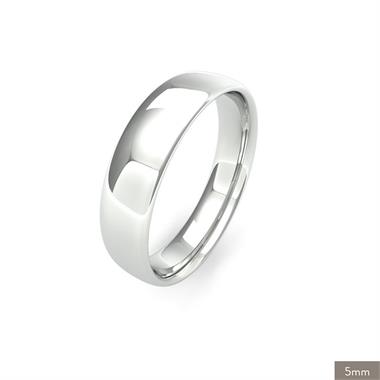 Platinum Intermediate Gauge Slight Court Wedding Ring thumbnail