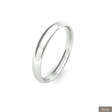 Platinum Medium Gauge Traditional Court Wedding Ring thumbnail 