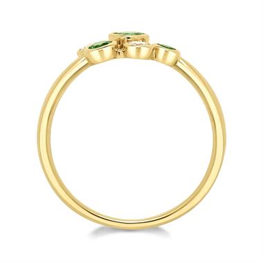 Alchemy 18ct Yellow Gold Emerald and Diamond Dress Ring (Small) thumbnail