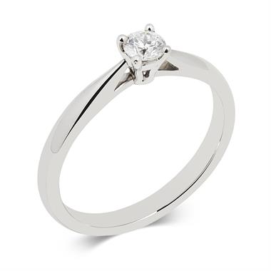 Platinum Classic Design Diamond Solitaire Engagement Ring 0.20ct thumbnail